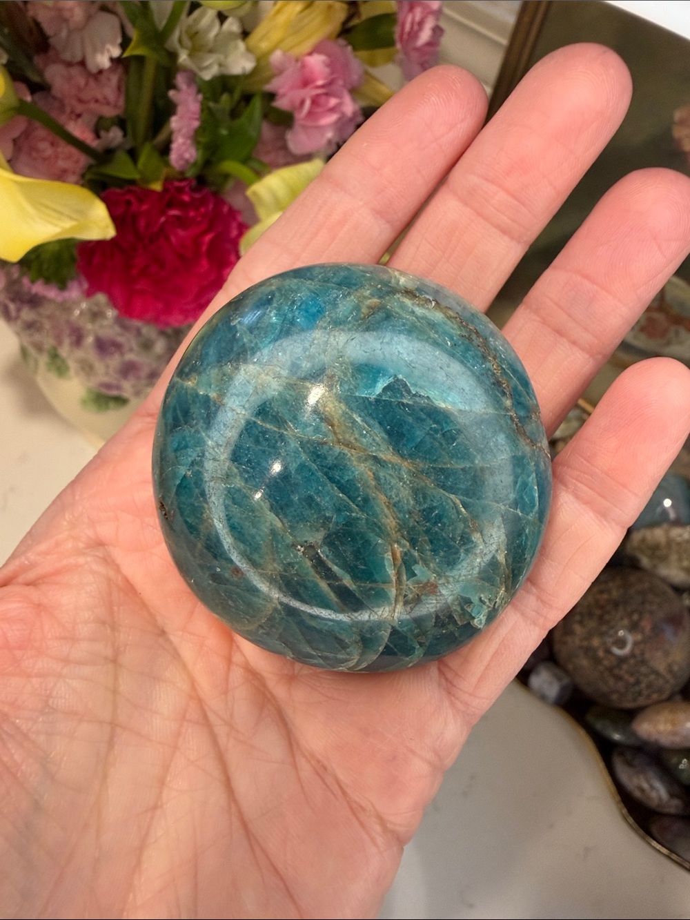 Blue Apatite Palm Stone